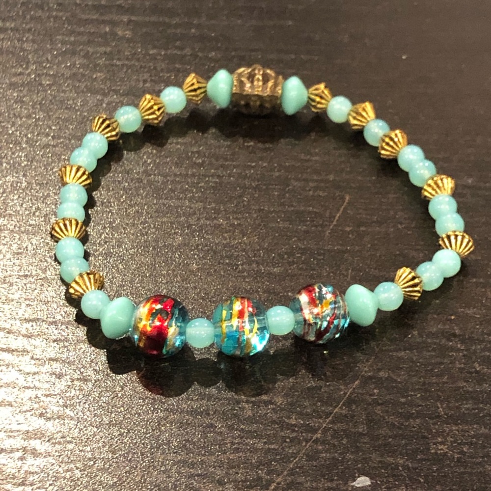 Venetian glass stretch bracelet